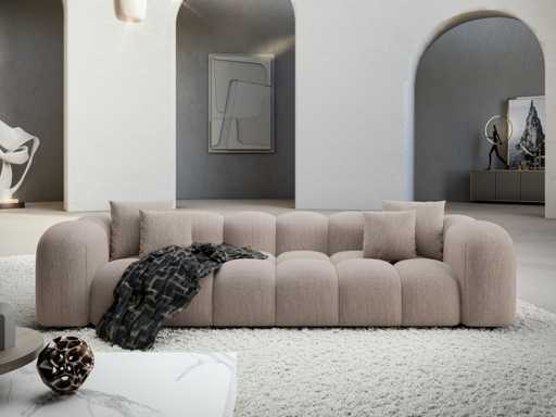 Canapé 4 places - tissu beige
