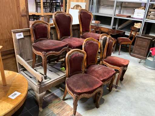 Wooden antique sofa + chairs