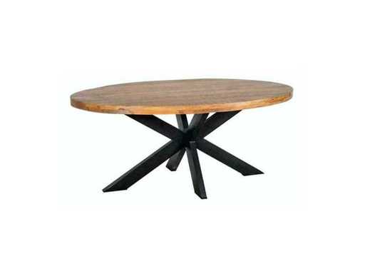 Jadalny stół mango - Owalny - 180x90x77 cm - Naturalny - Noga pająka 5x10