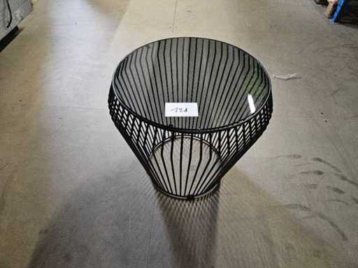 Table basse en verre noire 50 cm Ø