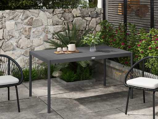Table de jardin rectangulaire pour 6 personnes en aluminium
