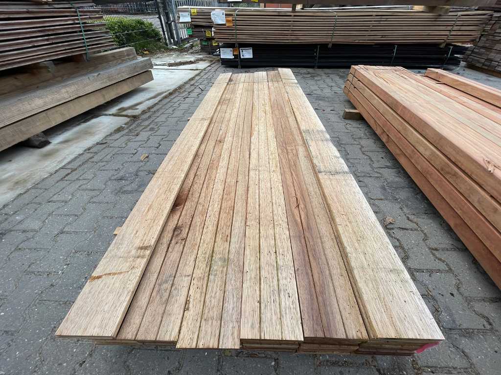 Planches de bois dur Basralocus 16x140mm, longueur 250cm (56x)