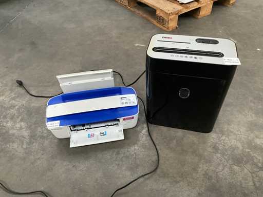 Papierversnipperaar Desq + printer HP