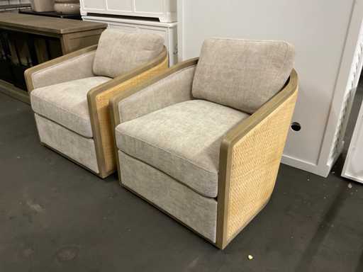 Rivièra Maison Fauteuil pivotant en rotin (2x)