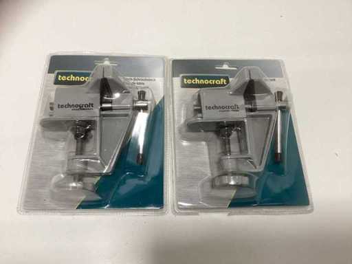 Technocraft Professional mini bench vise with table clamp (2x)