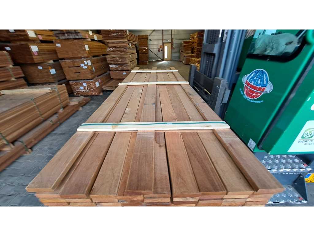 Scânduri din lemn de esență tare Guyana Teak 21x90mm, lungime 275cm (73x)