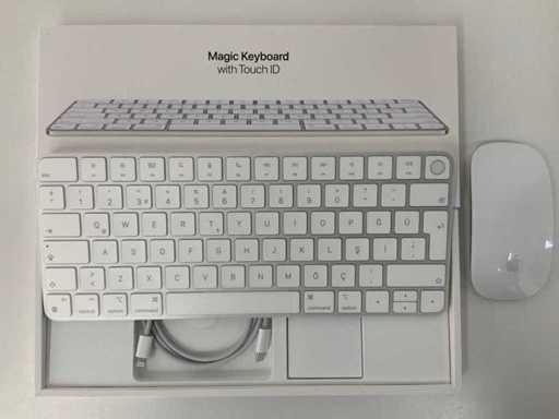 Apple - A2449 Magic Keyboard (turecka) z Touch ID + A1657 Magic Mouse