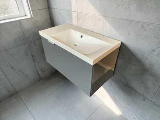 Sanijura design bathroom furniture 90x46cm with mirror cabinet and lighting