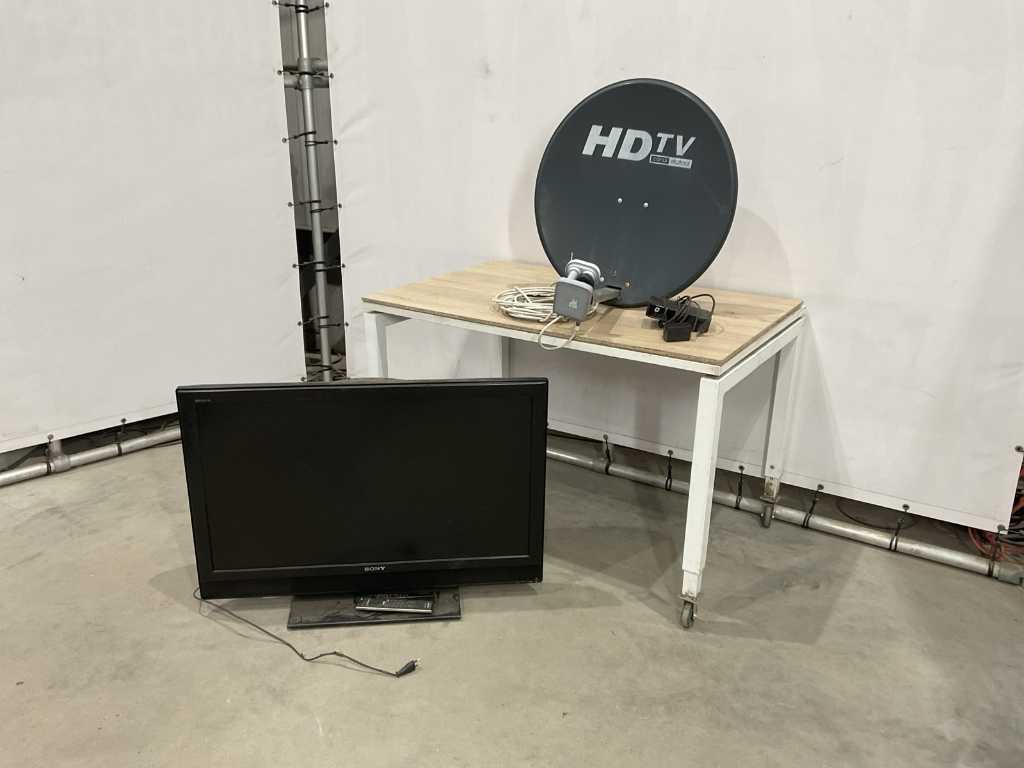 Sony Bravia television with satellite dish
