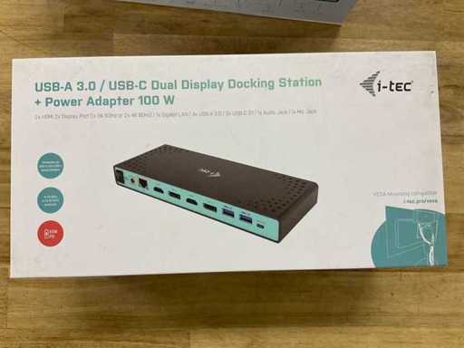 I-tec USB-A 3.0/USB-C Dual Display Docking Station + Adapter