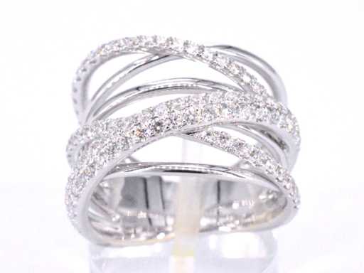 Witgouden design ring met diamanten