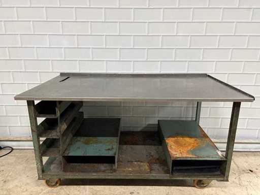Mobile plate cleaning table