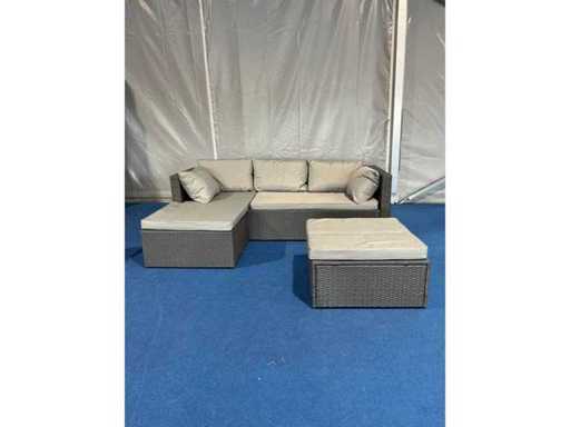 MaxxGarden Loungeset en osier pour 4 personnes