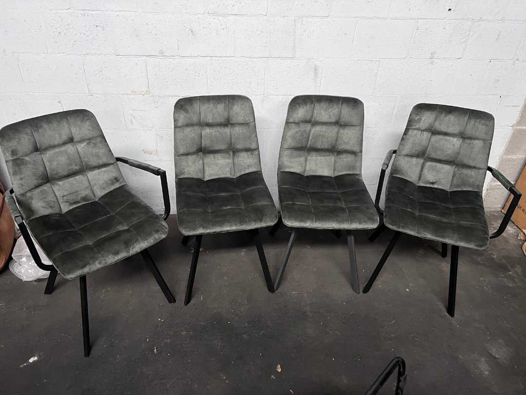 6x Design scaun sufragerie catifea verde 8174 SHOWROOMMODEL