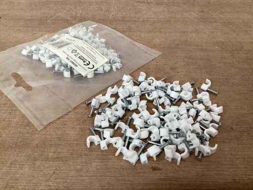 kabelclip 4mm wit, zak 100 stuks (400x)
