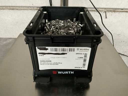 Würth 4,35 kg Blindnietmutter flacher Kugelkopf im stapelbaren Behälter