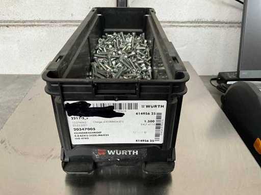 Würth 9,79 kg Zylindrische Schraube M6x25 im stapelbaren Behälter