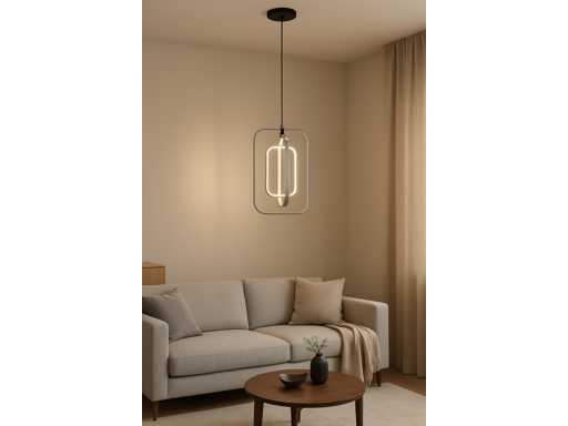 Suspension LED – 5835/3 – 45W – Argent – Hauteur réglable – Design rectangulaire 