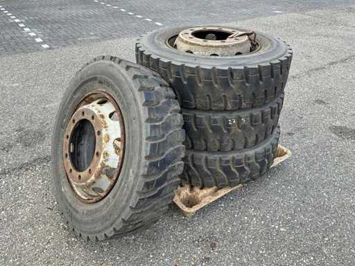 4x Continental 275/70 R22.5 Urbain-Traffic avec jante