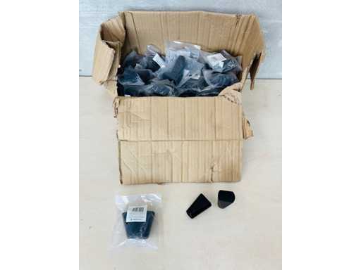 (x38) Set van 2 eindkappen voor gordijnstang (zwart) metaal