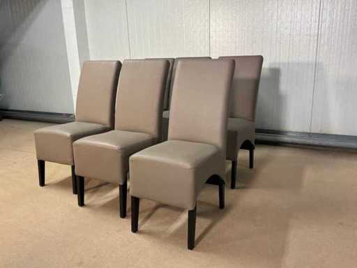 Sedia da pranzo in pelle di Bren (6x)