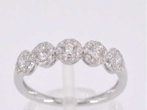 Inel din aur alb cu diamante