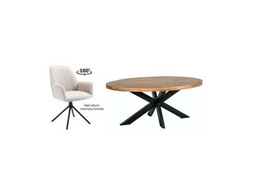 combi deal - Dining Chairs (6x) mango ovaal 220x100