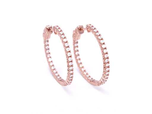 Rose creolen vol gezet met briljanten