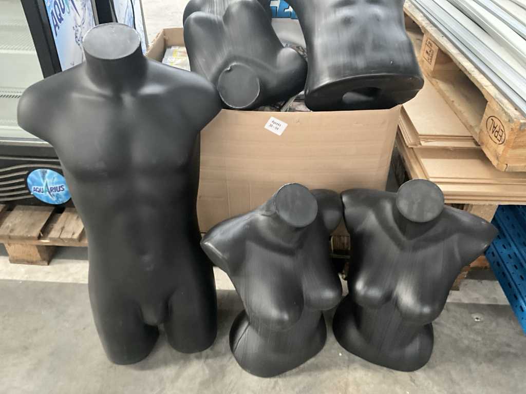 5 assorted mannequin tops