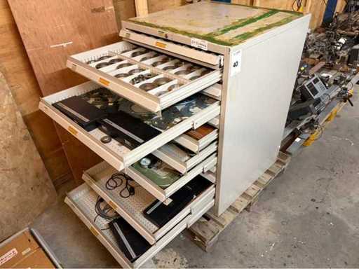 Chest of drawers with measuring tools