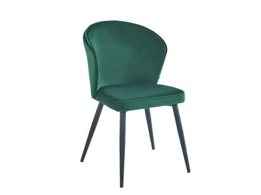 Colenis - Curve Eetkamerstoel - set van 50 - Groen - Velvet - Zwarte Poten