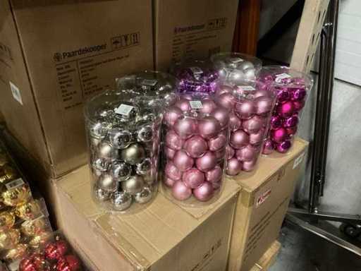 Partij diverse glazen kerstballen 30/tube (80 tubes)