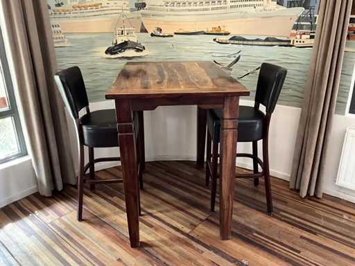 Table de bar en bois (2x)