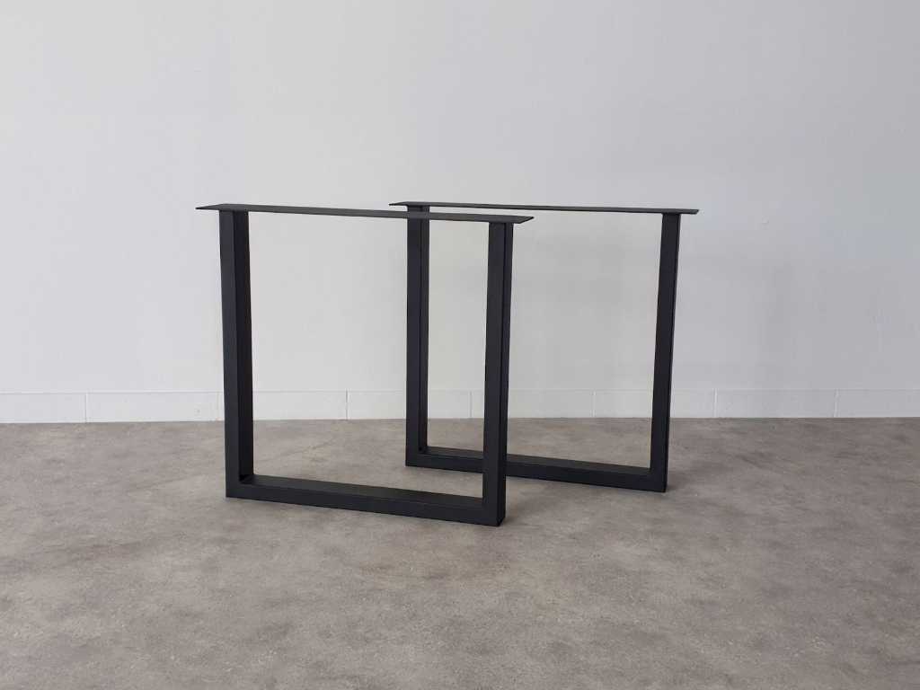 Set van 2 metalen design tafelpoten, rechthoekvorm