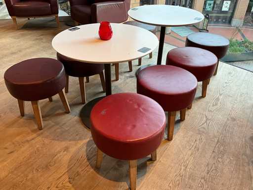 Hutten - Bistrotafel met 4 krukken (2x)