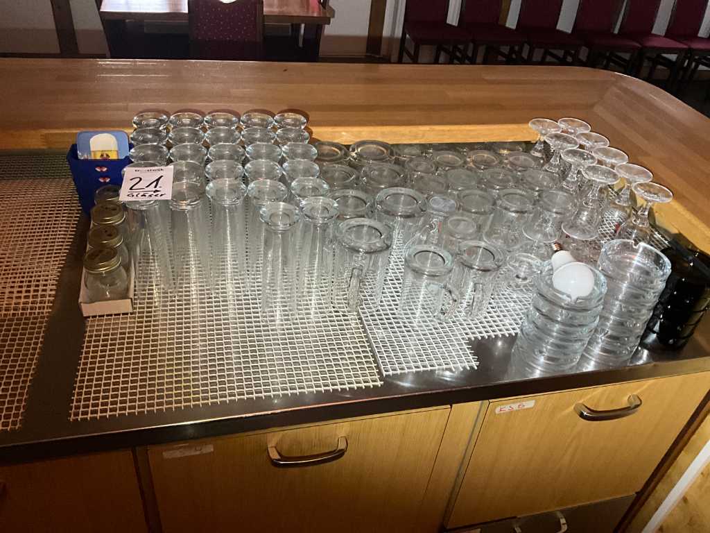 Lots of drinking glasses
