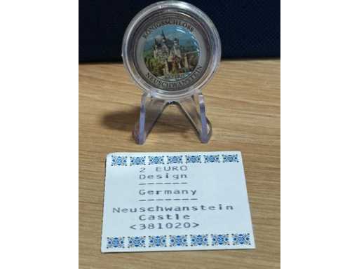 2 Euro Design Coloriert Deutschland Neuschwanstein