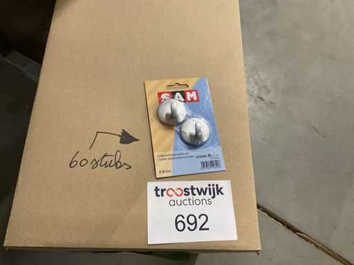 60 x selbstklebende runde Haken