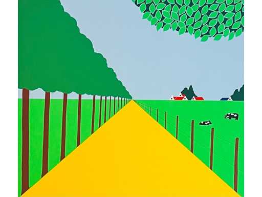 Joseph Willaert - timbre avec paysage - sérigraphie couleur