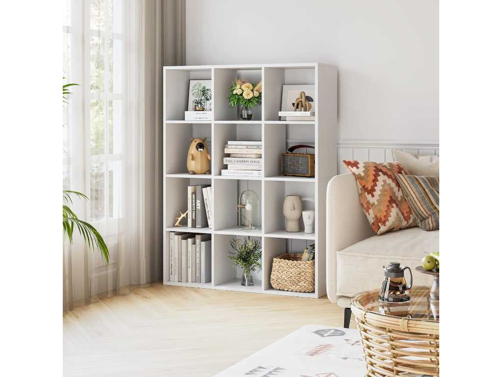 Bookcase, Cabinet Storage Shelf with 12 Compartments