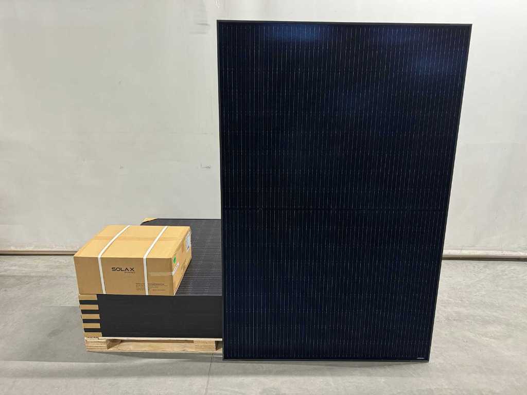 Exiom - set of 10 full black (375 wp) solar panels and 1 Solax X1-3.6-T-D inverter (1-phase)