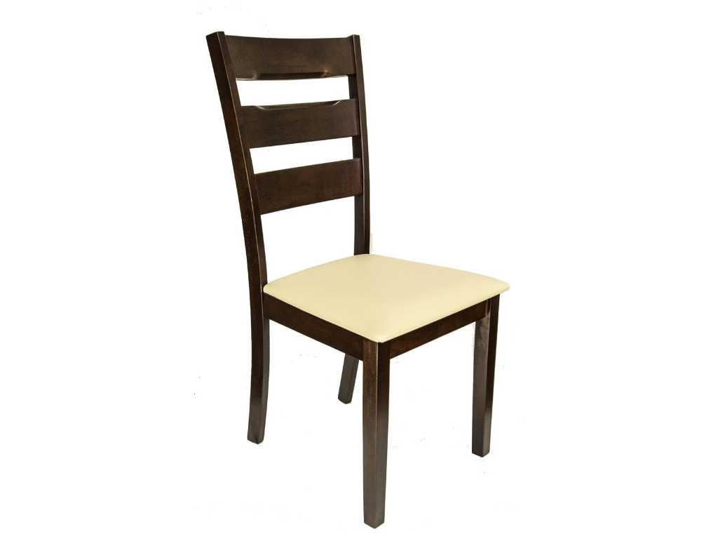 2 pezzi della sedia serie Erica con cuscino di seduta - Cappuccino - Gastrodiskont