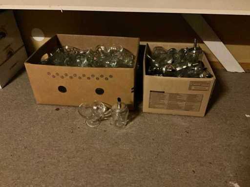 Ice cream sundaes and sugar bowls