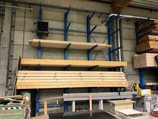 Stojak wspornikowy z drewnianą podłogą