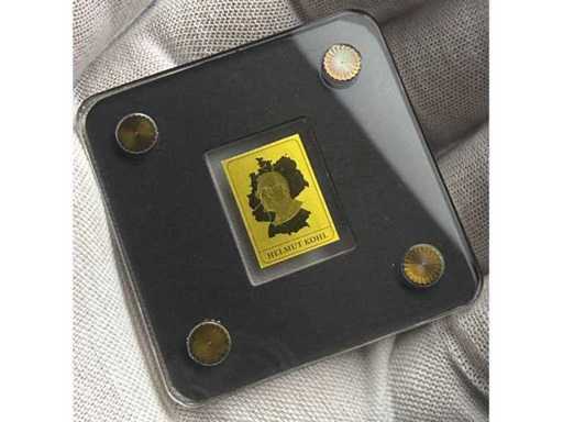1/500 Unze Goldbarren Helmut Kohl 30 Jahre Deutsche Einheit Feingold 999 Gratis EU Versand