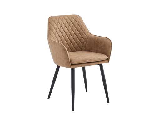 Colenis - Laura Eetkamerstoel - set van 50 - Sand - Microfiber Stof - Design - Industrieel - Met armleuning