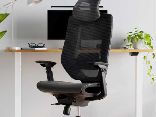 BS12 Lite ergonomische bureaustoel, met flexibele hoofdsteun