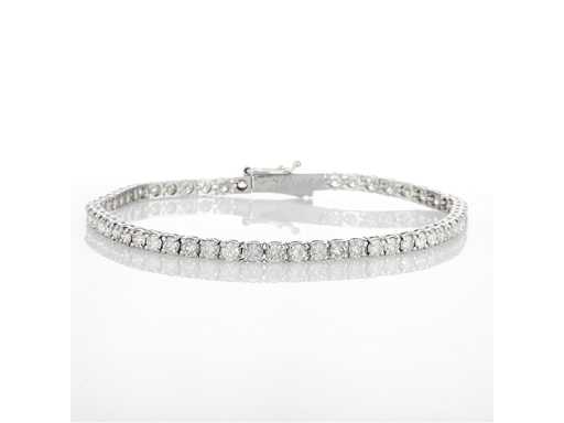 14 Karaat witgouden armband met 4,06 crt. natuurlijke diamant