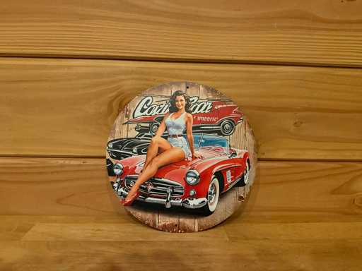 Metal advertising sign round 20cm