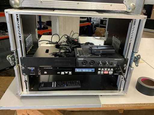 Shure PSM 200 Transmixer, Shure P2R S5 e lettore CD Denin C620 in case da 19"